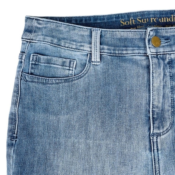 Soft Surroundings Jeans 8 PETITE Blue High Rise Stretch Lace Crochet Hem - Picture 3 of 14